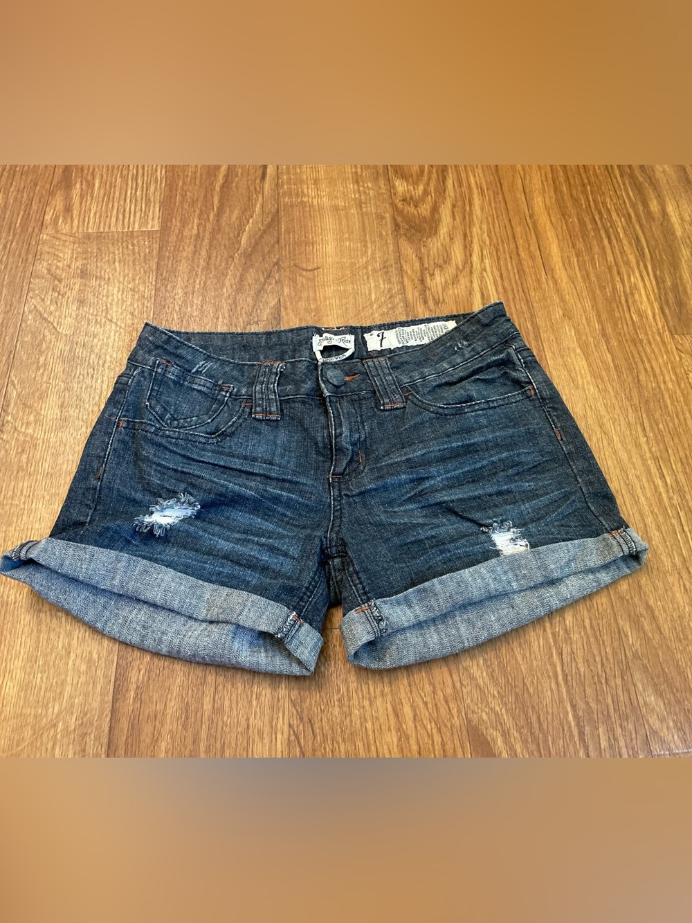 Vintage Y2k Denim Booty Shorts Micro Stretch Size 7 Bratz Core Festival 30 Waist